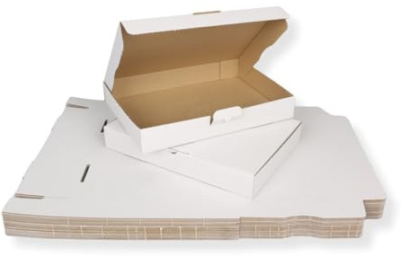 30 St. Maxibriefkarton 320 x 225 x 50 mm DIN A4 weiß Warensendung Faltkarton, Warenpost, Klappdeckelkarton