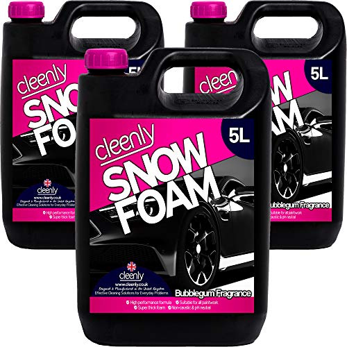 Cleenly Bubblegum Snow Foam - High Performance Formula with Super Thick Foam - Non Caustic & pH Neutral Car Cleaning Pre Wash Shampoo - 15 Litres