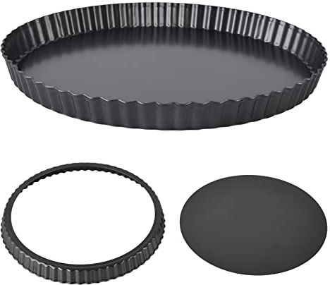 Moule à tarte, moule à quiche, moules à quiche amovibles en acier au carbone à fond lâche, moule à tarte plat de cuisson profond quiche plat de cuisson moule à tarte(27,5 cm)