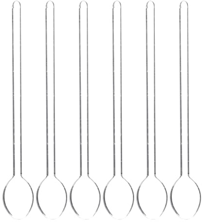 6Pcs Heat-Resistant Glass Mixing Spoons for Coffee Desserts Cocktails Ergonomic Long Handle Kitchen Supplies Hygienic Design for Home Cafe Restaurant Use