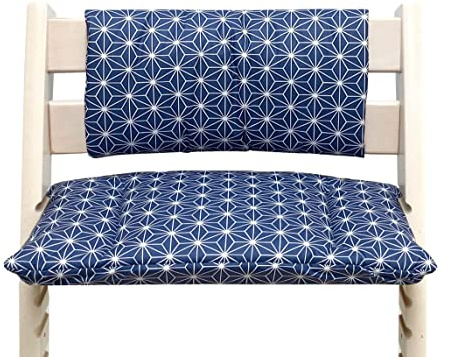 Blausberg Baby - Sitzkissen Kissen Polster Set Junior für Tripp Trapp ohne Schlitz im Sitzkissen, Materialien OEKO-TEX® Standard 100 zertifiziert (Happy Star Blueberry Blau)