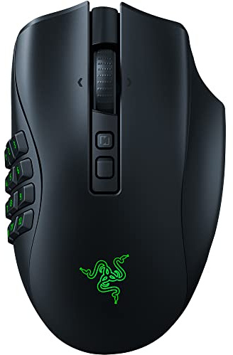 Razer Naga V2 Pro Wireless MMO Gaming Mouse: 19+1 Programmable Buttons w/Swappable Side Plates - HyperScroll Pro Wheel - Focus 30K Optical Sensor - Mouse Switches Gen-3-300 Hr Battery