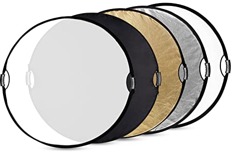 SMALLRIG Réflecteur de Photographie 42 107 cm avec Poignées Réflecteur de Lumière Circulaire Pliable 5 en 1, Translucide, Argent, Or, Blanc et Noir, avec Sac de Transport - 4131