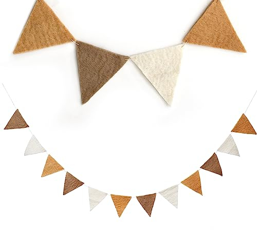 Glaciart One Filz Wimpelkette Banner - Vormontiert & Verwicklungsfrei - Party Wimpel Banner Dekoration für Baby Kinderzimmer, Kinderzimmer oder Schlafzimmer - Sommer, Weihnachten, Ostern & Frühling -