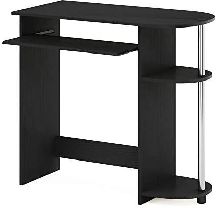 Furinno Semplicistico Scrivania per Computer, Legno ingegnerizzato, Americano/Acciaio Inossidabile, 40.01 (D) x 80.01 (W) x 73.03 (H) cm