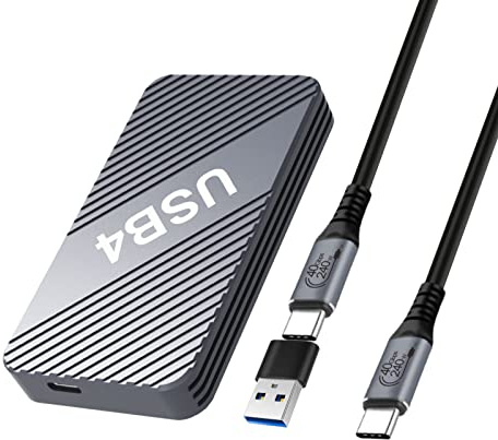 VCOM 40Gbps M.2 NVMe SSD Enclosure, M2 SSD Enclosure with USB4, Support 2280 M-Key(B+M Key), Aluminum Alloy NVMe PCIe to USB Adapter for Thunderbolt 3/4,USB 3.2/3.1/3.0