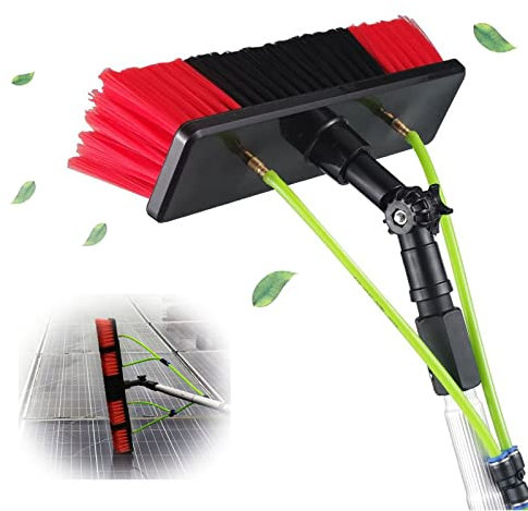 AYPET Teleskopstiel ausziehbar zur Reinigung von Solaranlage Terrassenüberdachung Fensterreinigung Photovoltaik Wintergarten Reinigungsset PV Anlage Reinigung，30CM Brush Head,11m Pole