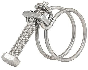 1/5pcs 304 Stainless Steel Hose Clamps Double Wire Throat Hoop Pipe Clamp Clip 10mm to 120mm(75-80mm 1pcs)