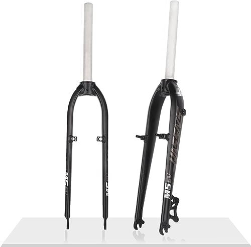 HIMALO 26/27.5 Forcella Rigida MTB 1-1/8 Sterzo Dritto Forcella per Mountain Bike Disco/Freno QR Lega di Alluminio Forcella Rigida Threadless Ultraleggera (Color : White)