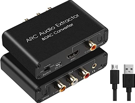 ISTOVO Audio Extraktor Audio ARC Kompatibel mit Optisches SPDIF Konzentrisch auf Analog 3,5 Mm Digital-Analog