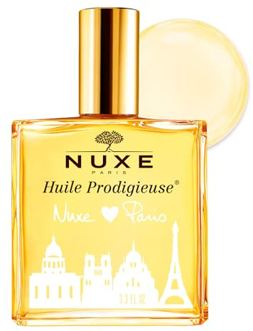 Nuxe Huile Prodigieuse Multi-Purpose Dry Oil 100ml, Limited Edition Eiffel Tower Design, Legendary Dry Oil, Nourishes, Repairs & Beautifies Face, Body & Hair, Vegan Formula