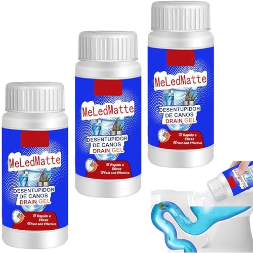 Leistungsstarkes Rohr-Baggermittel, Meledmatte Toiletten-Rohrreiniger, Haushaltsabfluss Verstopfungsentferner Pulver, komplettes Rohr-Baggermittel, für Küchenspüle Rohrreinigungswerkzeug (3pcs)