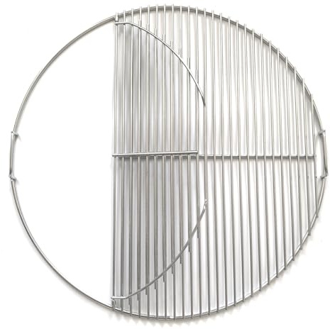 GRILLJOB 55,9 cm Holzkohlegrill, 2-Zonen-Grillrost, Edelstahl 304 Scharnier-Ersatz, große Öffnung, einfaches Drehen der Heckklappe und Hinterhofkochen