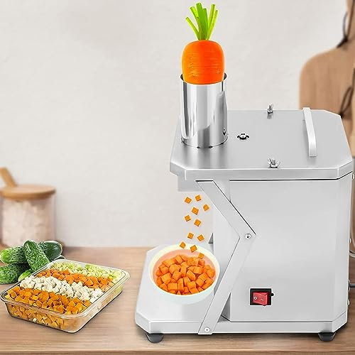 Cortador Verduras Frutas Cortador de verduras Cortador de verduras eléctrico automático, máquina cortadora de verduras, cortadora de verduras comercial de acero inoxidable de 200 W, cortador
