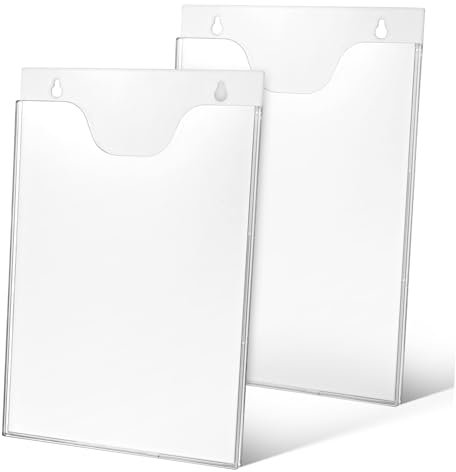 HAPINARY 2stücke Prospekthalter Wand Aus Acryl Vertikaler Dokumentenhalter Für Flyer Umschläge Post Broschüren Organizer Für Büro Und Schule Klar Wandmontage