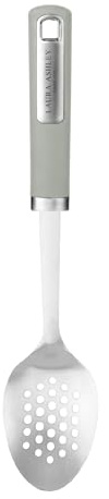 Laura Ashley Rainuré Cuillère de Service en Acier Inoxydable 13 Pouces – Résistante a la Chaleur, Compatible et Grande Cuillere Polyvalente Avec Poignée Douce au Toucher, Parfaite Pour un Service