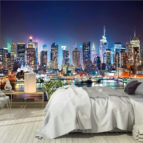 Fotomurales Decorativos Nueva York Papel Pintado 250x175 cm 3D Mural Nueva York Murales Póster Pared No Tejido Dormitorio Salón Paredes Decoración Fotomural Panorámico q563