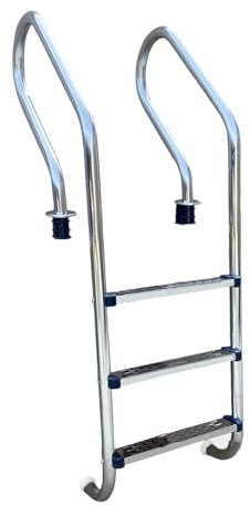 Échelle De Piscine À Pédales À 2 Marches, Rampe Robuste, Marche en Acier Inoxydable, for Piscines Intérieures Et Extérieures (capacité De Charge: 330lb)(3 Step)