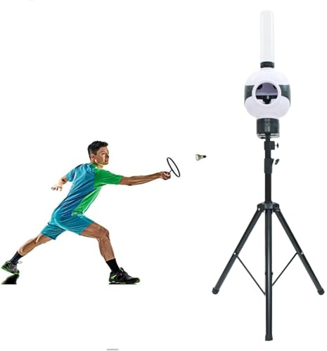 Automatischer Federball-Launcher, Badminton-Trainingsgerät mit 3-10s Servierfrequenz für Indoor-Outdoor-Spieltraining, ideal für Teenager und Erwachsene