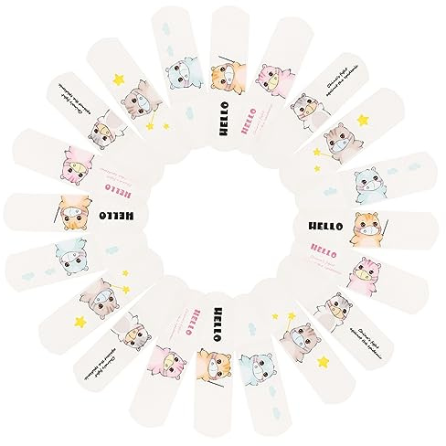 HAMPPLIES 60hojas Curitas De Cartoon Transpirables Para Dedos Adorables Parche Hemostático Para Adultos