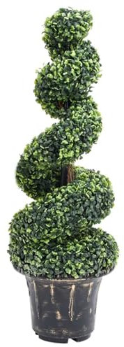 Juroupi Pianta di Bosso Artificiale a Spirale con Vaso Verde 100 cm,Arredo,Flora artificiale-336505