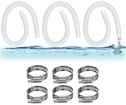 Mangueras de piscina mejoradas de 1.25 pulgadas para piscinas sobre el suelo, mangueras de bomba de piscina, manguera de filtro de piscina, mangueras de piscina, tubo de piscina (paquete de 3 unidades
