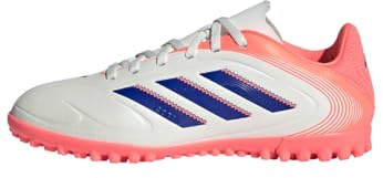 adidas Unisex Children's Copa Pure III Club Turf Football Boots Kids Football Boots, Off White Lucid Blue Signal Coral, 11 UK