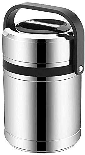 Lonchera térmica de 3 niveles, a prueba de fugas, sin BPA, recipiente de acero inoxidable para mantener la comida caliente hasta 6 horas, ideal para comidas sobre la marcha