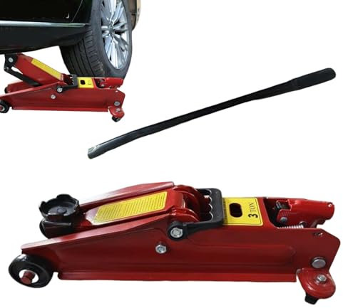 Gato hidráulico para coche, elevación resistente de 3 toneladas, gato automático profesional para remolques, camiones y diseño de perfil bajo para cambios de neumáticos, trabajo de transmisión y
