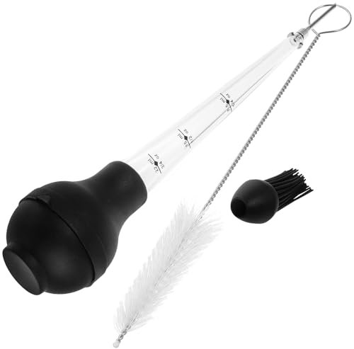 UPKOCH 1 Set Stainless Steel Turkey Baster with Injector Needle Meat Tool for Seasoning Durable Kitchen Essential for Home Restaurant Cooking