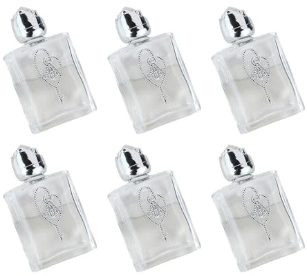 Pequeñas botellas de vidrio de 15 ml a prueba de fugas, diseño cuadrado, regalo de práctica devocional para uso católico