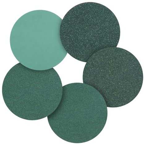 CoCud 50Pcs 50mm Sanding Disc 80-240Grit Round Sanding Paper | 80/120/150/180/240 Grit Hook and Loop Sandpaper for Metal Wood Automotive Boat Building Grinding and Polishing, Green