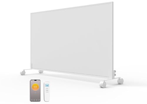 918x618mm Infrared Heating Panel Built in Thermostat- WIFI with Roller, Far Infrared Panel Heater - Wall Mounted & Free Standing Eco-friendly Low Energy App Remote Control Heaters with Timer - 580w