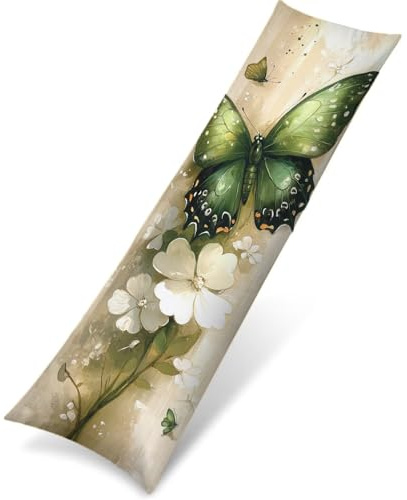 Verde Cuscino per Dormire Laterale 60x180 Cuscino Lungo per Dormire Lateralmente, Cuscini per il Collo, per Gravidanza e Sostenere la Maternità,Migliorare Qualità Del Sonno,Federe Cuscini Beige Q-1574
