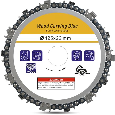 1 pièce Disque de ponçage pour bois 125 mm, meuleuse à bois, disque de sculpture en bois, disque de fraisage, fraiseuse en bois, fraiseuse racinaire, disque pour meuleuse, fraiseuse de souche d’arbre