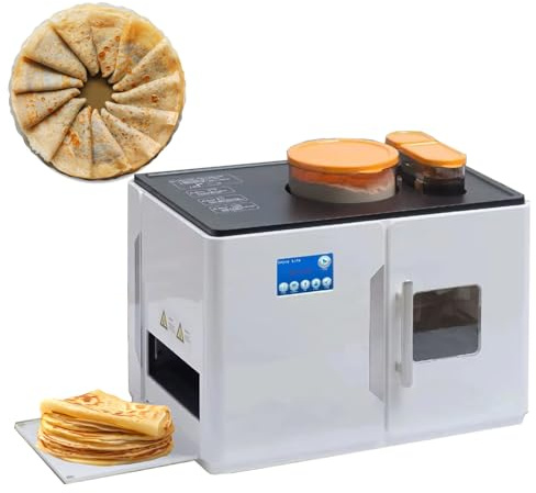 DHMYYXGS Máquina Hacer Tortillas,Máquina Eléctrica Hacer Roti,Máquina Hacer Roti Totalmente Automática,Robot Hacer Panqueques,Máquina para Hacer Tortillas,Panqueques,Pan Plano Y Pita