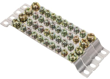 BAZEITFLOW Morsettiera Elettrica per Messa a Terra in Rame Massiccio 10 Posizioni Barra Neutra per Impianti Elettrici Industriali Set da 4 Pezzi Alta Conduttività e Resistenza alle Alte