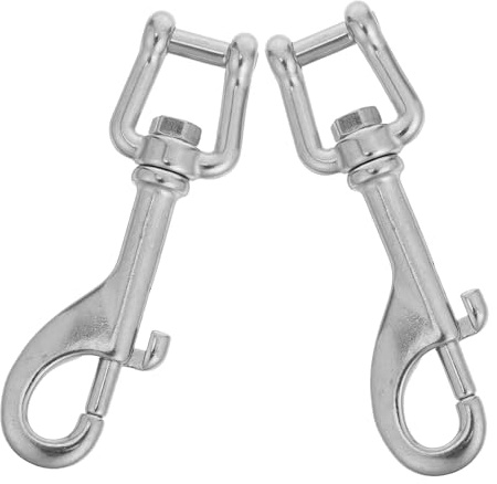 Homoyoyo 2pcs 316 Stainless Steel Diving Snap Hooks 100mm Marine Grade Quick Release Trigger Clips with Swivel for Scuba Gear and Flagpole Lanyard