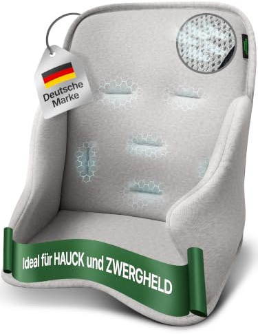 ZWERGHELD® GripSeat Sitzverkleinerer für Babys ab 6 Monaten, kompatibel mit Hauck Alpha+, Beta+, ZS3, ZS4, mit stabilisierten Seiten (light-grey)