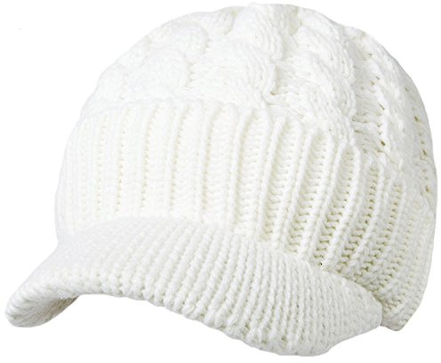 KUYOU Unisex Strickmütze Beanie Cap Winter Kappe Mütze mit Schirm