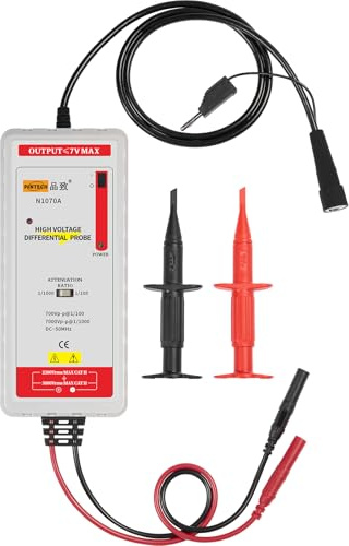 PINTECH Sonde différentielle haute tension, 50 MHz, 7 kV, atténuation 1000X/100X, précision ±1%, sonde d'oscilloscope avec interface BNC standard, N1070A