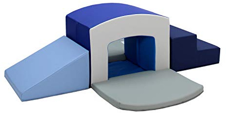 Factory Direct Partners 12825-NVPB SoftScape Playtime Grow-n-Learn Tunnel Climber Plus Pads for Toddlers and Kids(3-Piece) - Navy/Powder Blue, 12825-NVPB