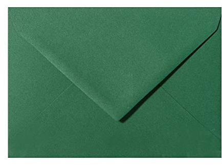 Paper24 50 Briefumschläge DIN C6 114x162 mm, nassklebend, für Einladungen, Grußkarten A6, für Hochzeit, Geburtstag in Dunkelgrün