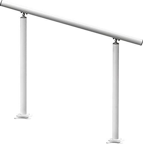 VEVOR Pasamanos de Escalera Longitud 121,9 cm, Barandilla de Escalera Altura 86,4 cm, Pasamanos para Aire Libre con Espesor de 2 mm, Pasamanos para Exteriores e Interiores Rango Ajustable Color Blanco