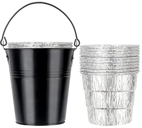 Grilleimer für Fett, Tropffetteimer, 10 Packungen, Ölfänger-Folieneinlagen für Traeger 20, 22, 34 Serie, Pit Boss, Pellet, Oklahoma Joe Rec Tec Z Grill Smoker BBQ Zubehör