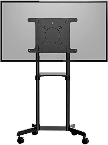 StarTech Mobiler TV-Wagen 37-70 Zoll bis 70kg, VESA (MBLTVSTNDEC) | Dreh- und Neigbar, Rollen, Regal, Ablagefach, Universelle Halterung