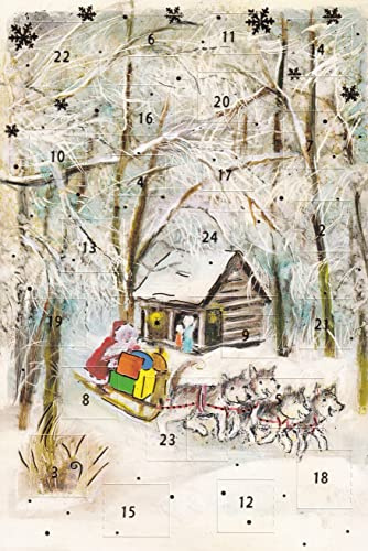 sticker-dealer Besinnliche Adventskalenderkarten 5 Stück Weihnachten Adventskarte