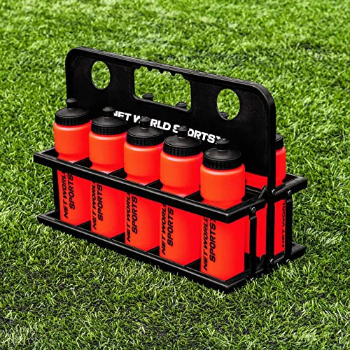 FORZA 10 Vattenflaskor & Flaskhållare [750ml] - BPA-fri plast | Sportflaskor | Dricksflaskor | Praktisk vikbar hållare (Röd)