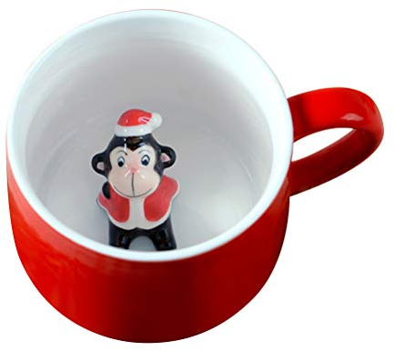 Tazza Da Caffè in Ceramica Tazze Di Ceramica Per La Casa Rosso 3d All'interno Della Tazza Simpatica Tazza in Boccali Di Birra Natalizi Carino Amanti Boccale Di Birra