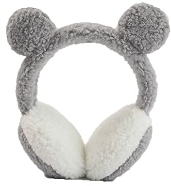 Cuddle & Care Cute Bear Ear Warmers Kids/Boys Plush Furry Ear Covers Windproof & Fashionable - Adjustable Christmas & Birthday Gifts 2-6 Years